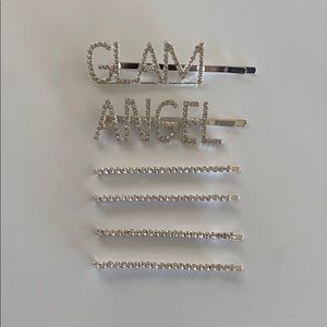 Bling crystal rhinestone letter hair pins